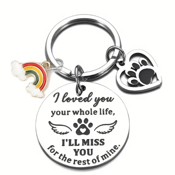 NEW! Pet Memorial Keychain, “I Loved You My Whoke Life…” - Picture 1 of 4